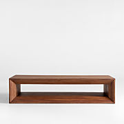 Preto Ebonized Ash Wood and Metal 50" Square Coffee Table