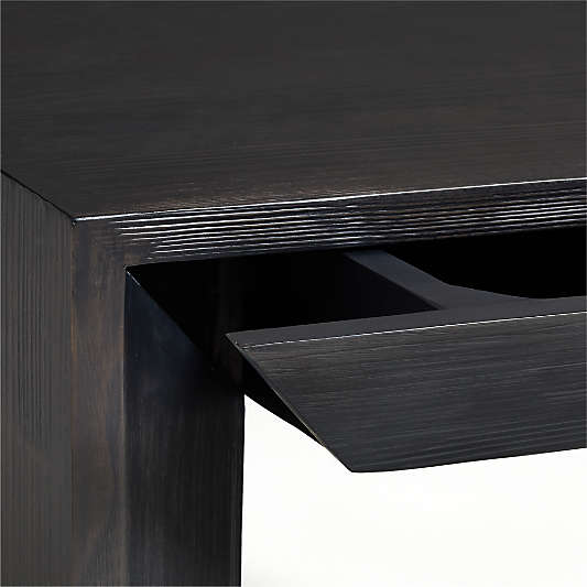 Vernon Ebonized Wood 26" Rectangular End Table with Drawer