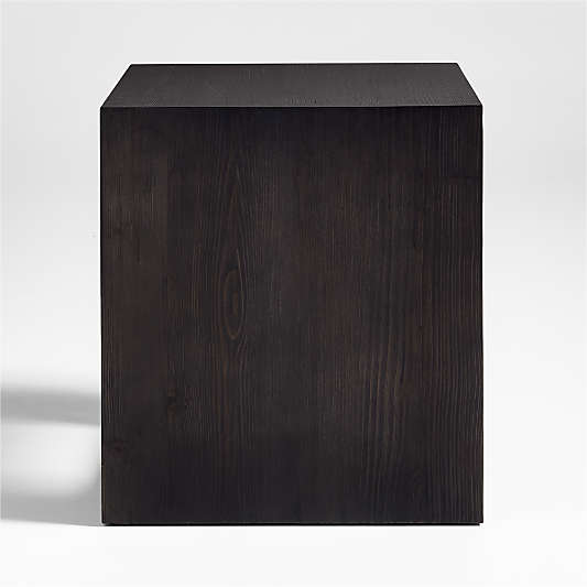 Vernon Ebonized Wood Side Table with Drawer