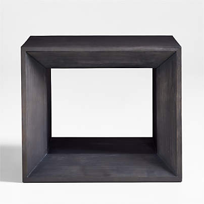 Vernon Ebonized Wood Side Table with Drawer