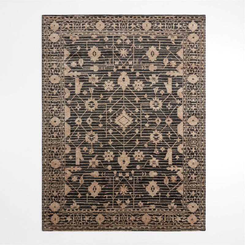 Verona Wool Hand-Knotted Black Area Rug 6'x9' - image 2 of 6