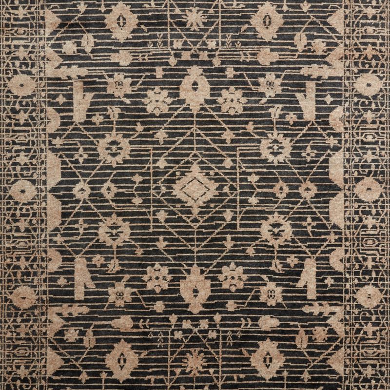 Verona Wool Hand-Knotted Black Area Rug 6'x9' - image 0 of 6