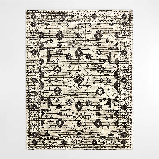 Verona Wool Hand-Knotted Ivory Area Rug 6'x9'