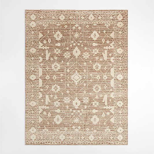 Verona Wool Hand-Knotted Rust Rug Swatch 12"x18"