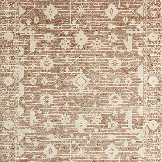 Verona Wool Hand-Knotted Rust Area Rug 9'x12'