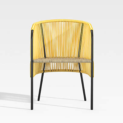 Verro Yellow Outdoor Dining Chair, Crate And Barrel Metal Dining Room Chairs
