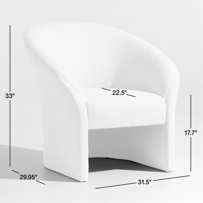 View Verso Small Space White Fabric Accent Chair - image 3 of 7