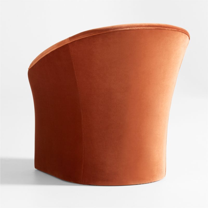 Verso Small Space Rust Velvet Accent Chair - image 6 of 8