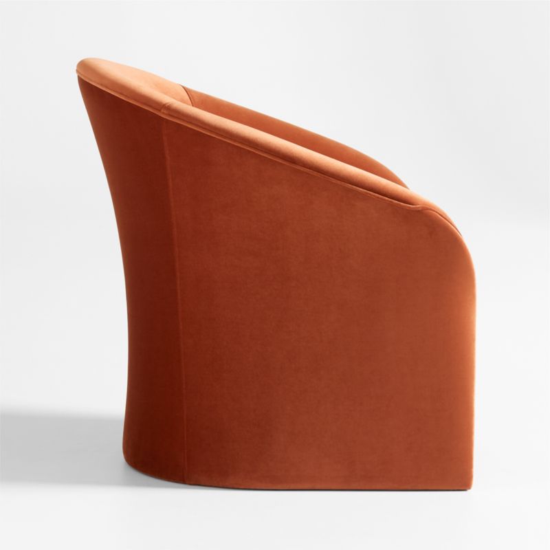 Verso Small Space Rust Velvet Accent Chair - image 5 of 8