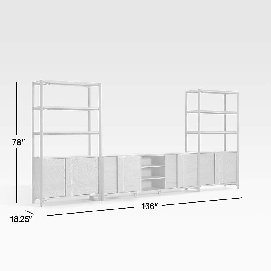 Crate&Barrel Vertex Natural 82" Storage Media Console with Closed