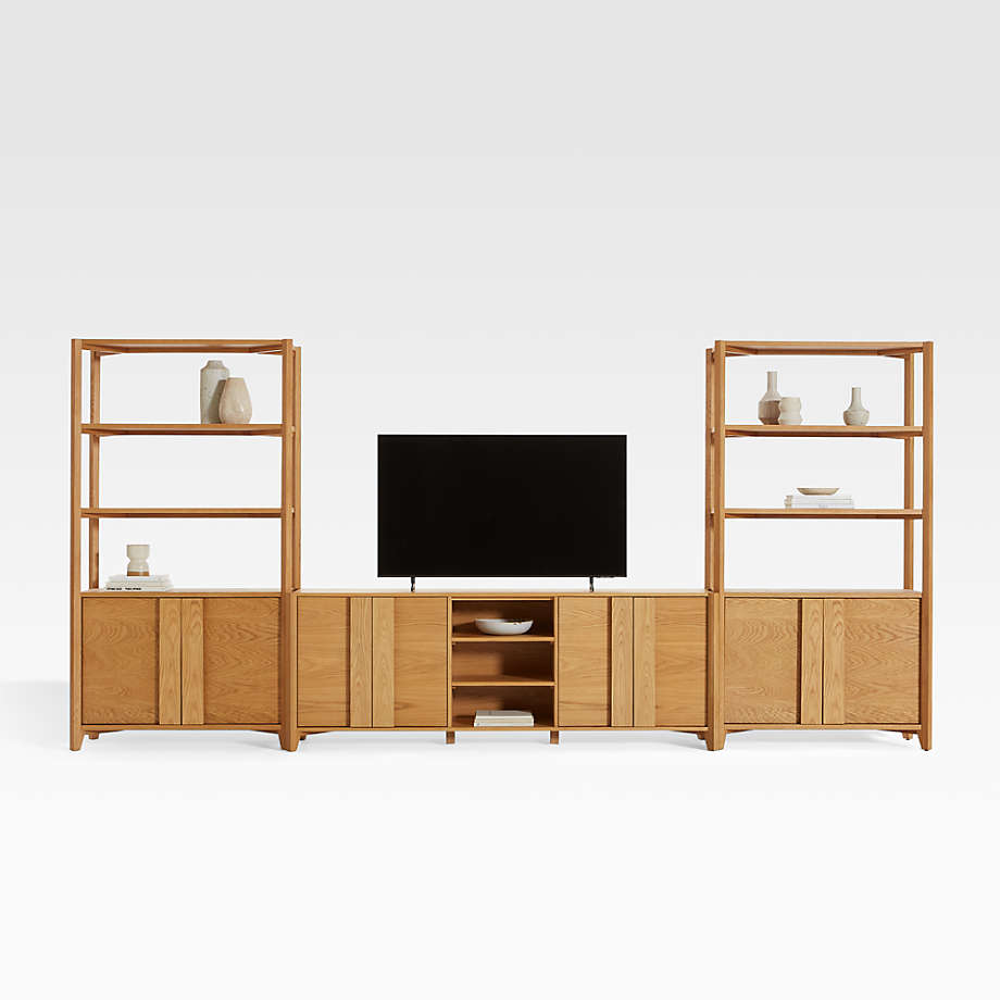 Vertex Natural 82" Media Console/TV Stand with Storage & Closed