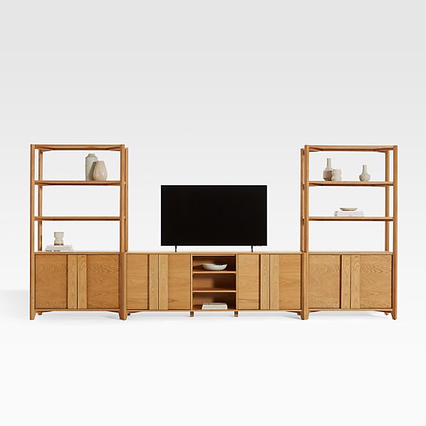 Tv Stands Modern Media Consoles, Media Console With Shelves