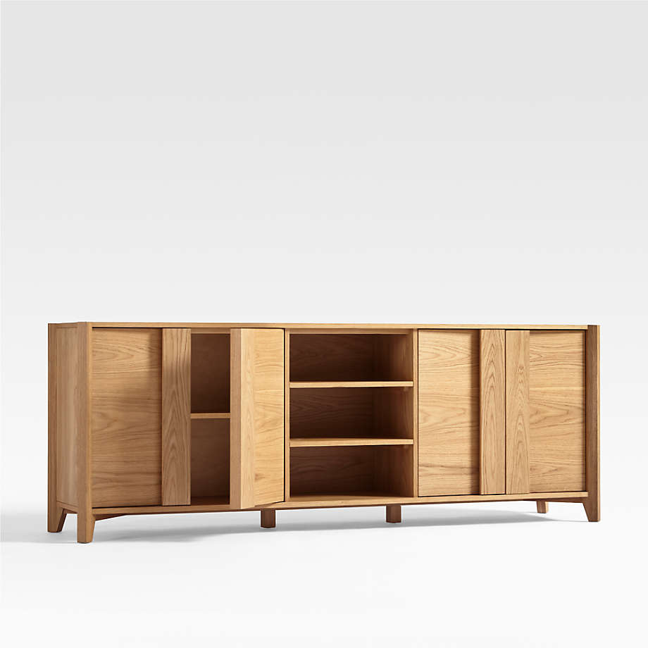 Crate&Barrel Vertex Natural 82" Storage Media Console Square One