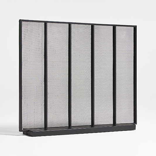 Black Vertical Fireplace Screen