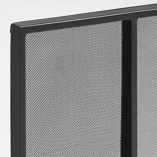 Black Vertical Fireplace Screen