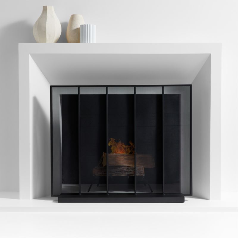 Black Vertical Fireplace Screen - image 0 of 3