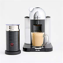 Nespresso by Breville VertuoLine Chrome Coffee and Espresso Machine Maker + Reviews | Crate & Barrel