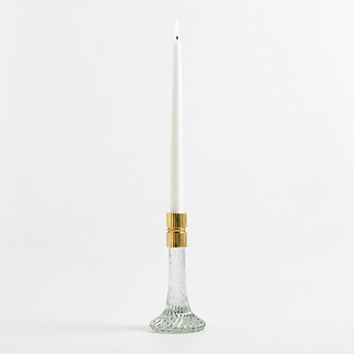 View Vestige Glass Taper Holder 8" by Laura Harrier and Tiffany Howell details