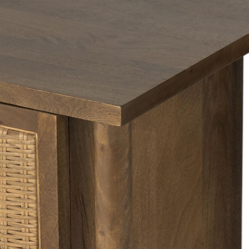 Veta 74" Taupe Cane and Wood Credenza - image 9 of 11