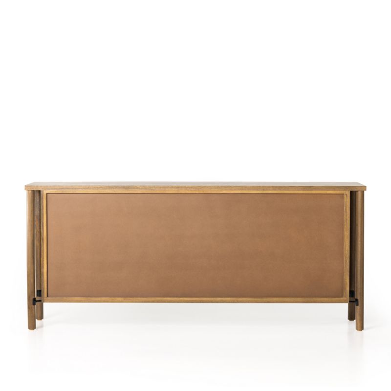 Veta 74" Taupe Cane and Wood Credenza - image 7 of 11