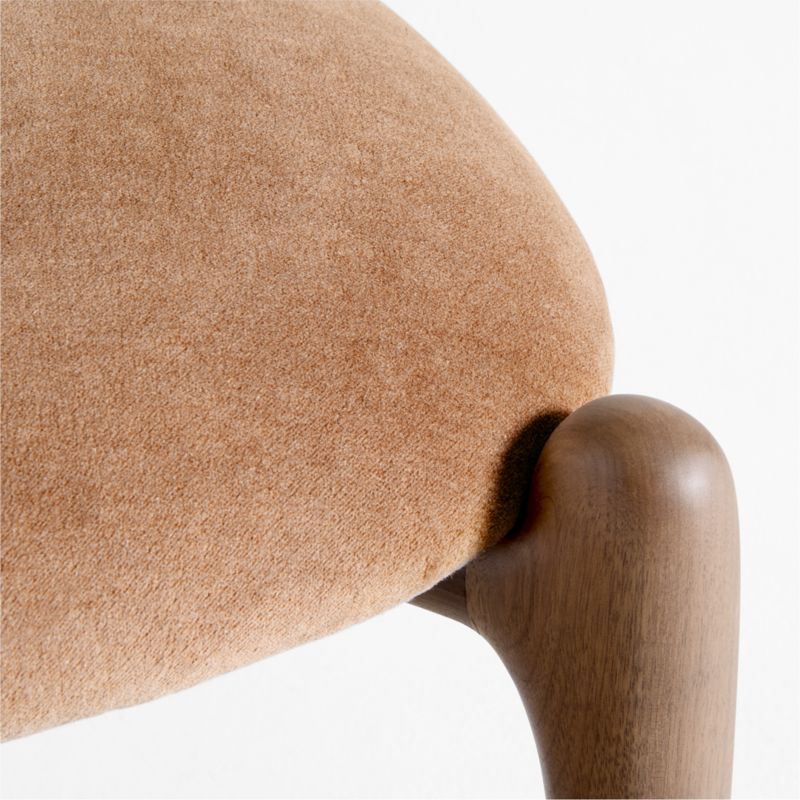 Via Toffee Brown Velvet Walnut Dining Side Chair - image 8 of 9