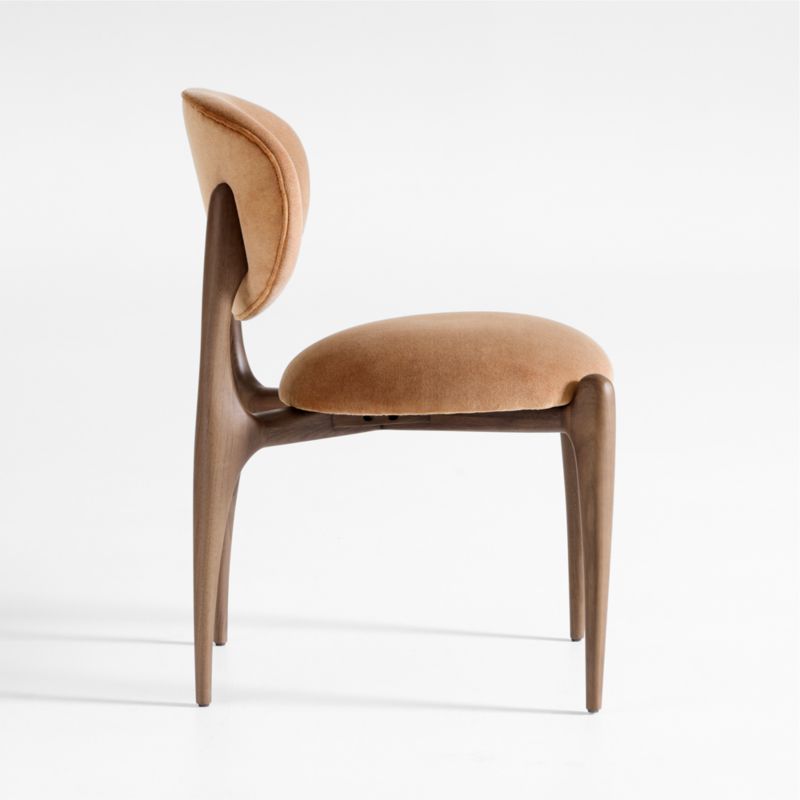 Via Toffee Brown Velvet Walnut Dining Side Chair - image 7 of 9