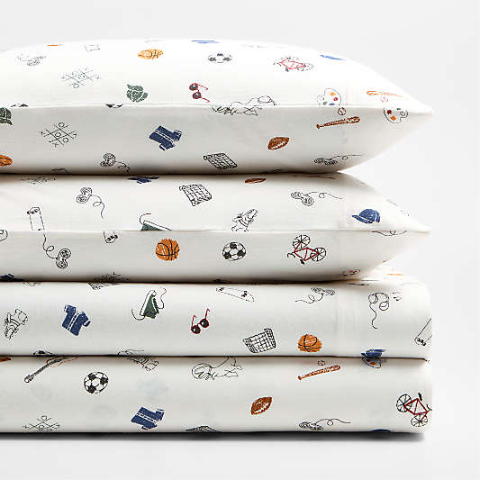 Comfy Tee Victory Vibes 100% Organic Cotton Kids Full Sheet Set