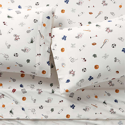 Comfy Tee Victory Vibes 100% Organic Cotton Kids Twin Sheet Set