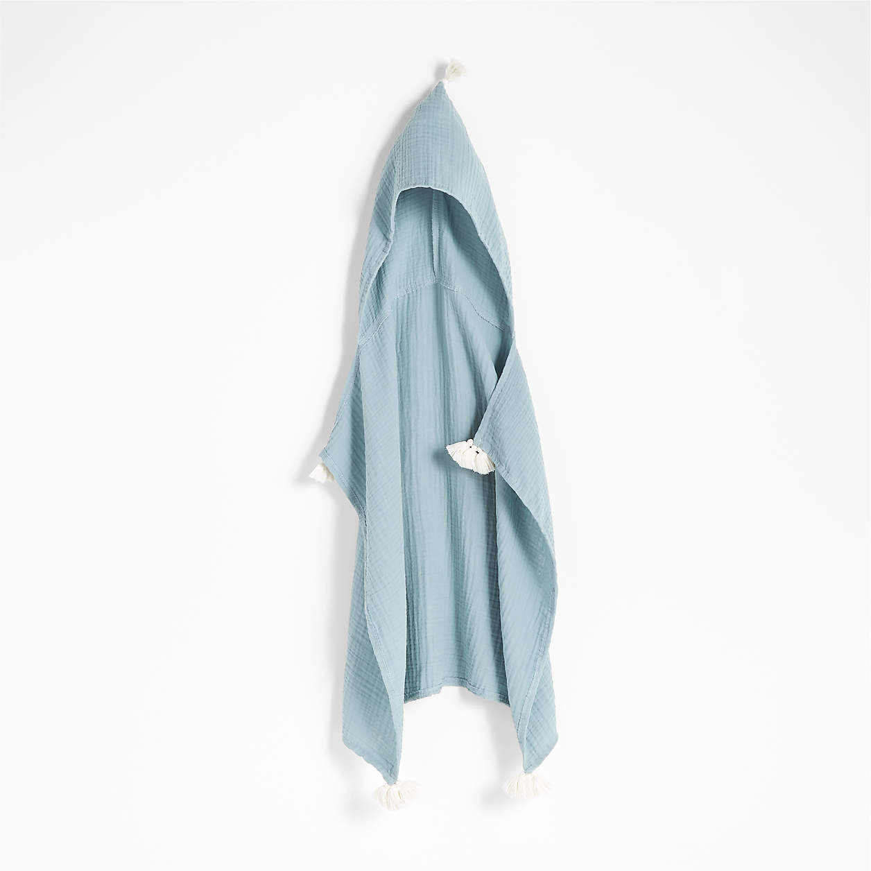 Vidhi Organic Blue Hooded Personalized Baby Towel by John Robshaw