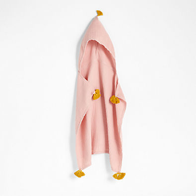 View Vidhi Organic Pink Hooded Baby Towel by John Robshaw details