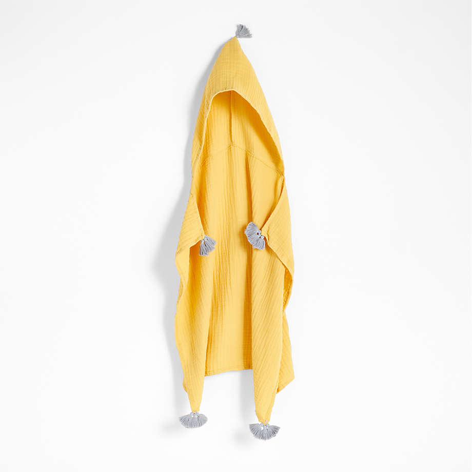 Vidhi Organic Yellow Hooded Personalized Baby Towel by John Robshaw
