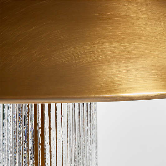 Vidro Ribbed Glass Floor Lamp with Brass Shade