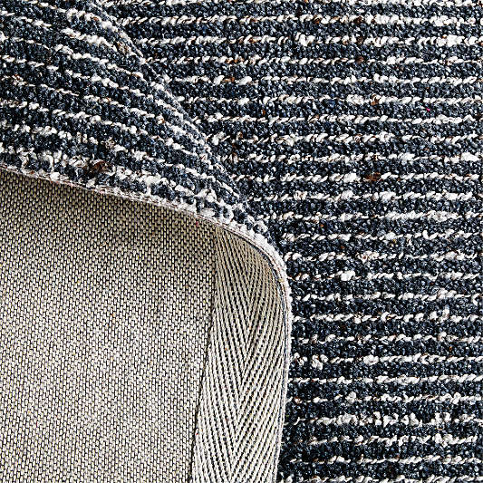Vienne Wool Striped Navy Blue Rug Swatch 12"x18"