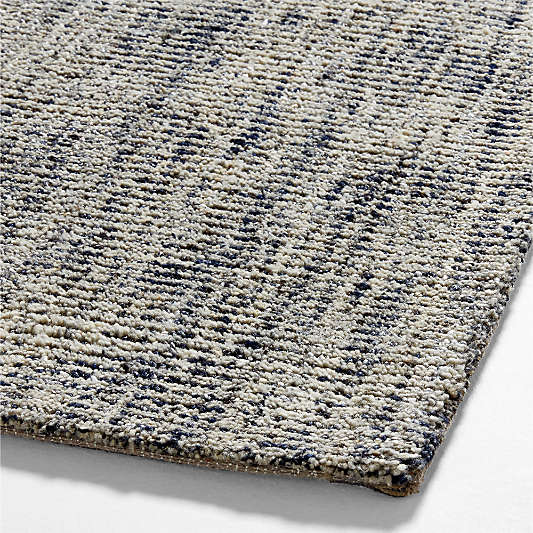 Vienne Wool Performance White and Blue Hand-Knotted Area Rug