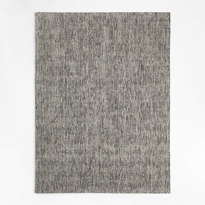 Vienne Wool Striped White and Blue Area Rug 6'x9'