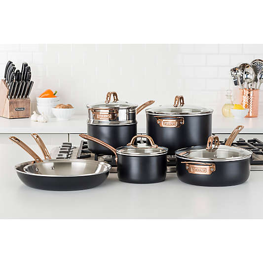 Viking ® 11-Piece Cookware Set with Copper Handles