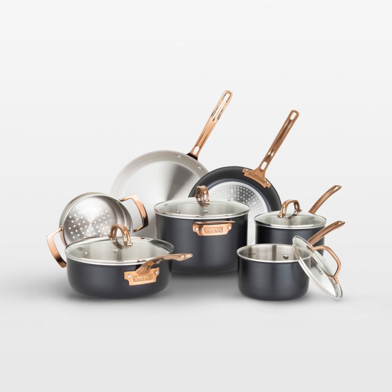 Viking Contemporary 3-Ply 12 Piece Cookware Set with Glass Lids