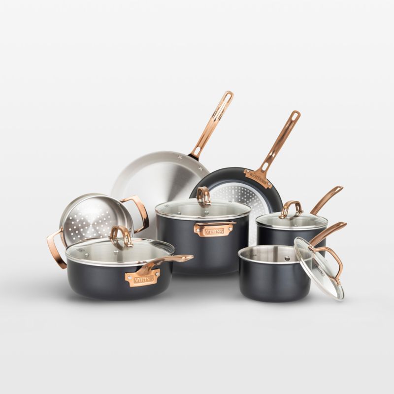 Viking ® 11-Piece Cookware Set with Copper Handles