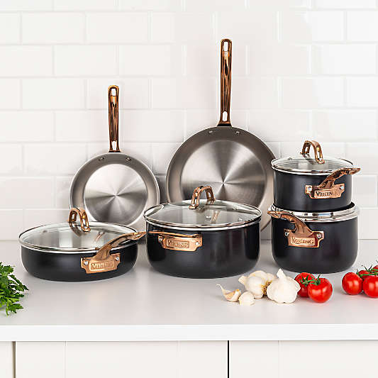 Viking ® 3-ply Hard-Anodized 10-Piece Cookware Set with Stainless Steel Interiors