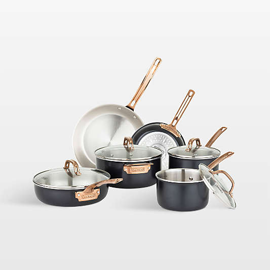 Viking ® 3-ply Hard-Anodized 10-Piece Cookware Set with Stainless Steel Interiors