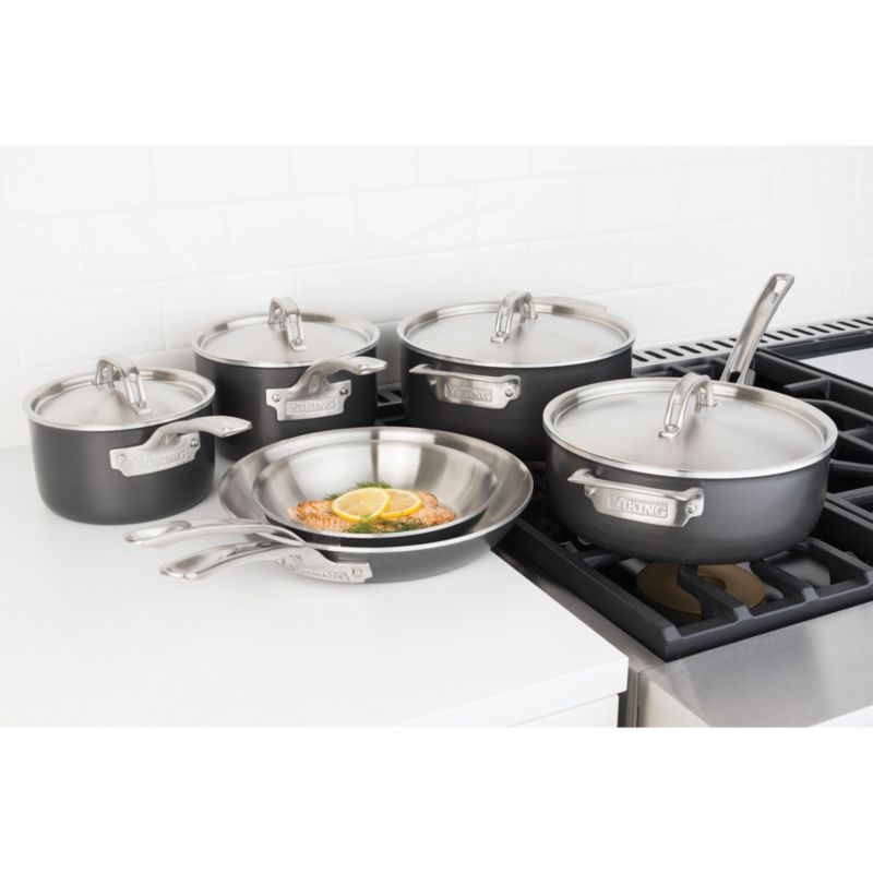 Viking ® 5-Ply Hard-Anodized 10-Piece Cookware Set with Stainless Steel Interiors - image 2 of 12