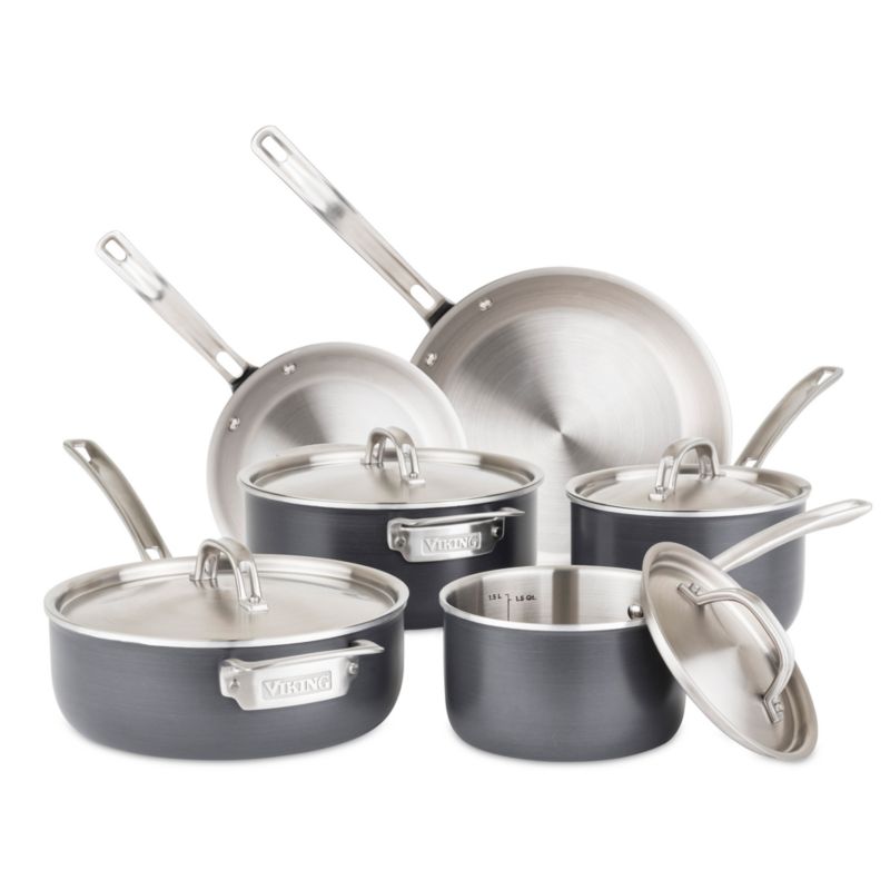 Viking ® 5-Ply Hard-Anodized 10-Piece Cookware Set with Stainless Steel Interiors - image 9 of 12