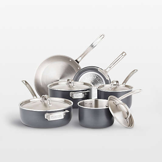 Viking ® 5-Ply Hard-Anodized 10-Piece Cookware Set with Stainless Steel Interiors