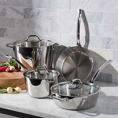 Viking Stainless Steel 10-Piece Cookware Set | Crate & Barrel