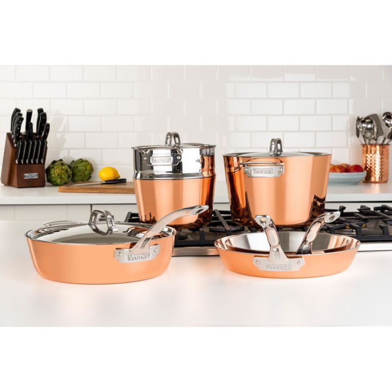 Viking Copper Clad 4-Ply Contemporary 9-Piece Cookware Set + Reviews ...