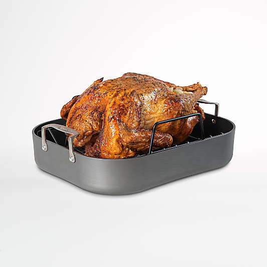 Viking Hard-Anodized Non-Stick 16" Roaster with Rack and Carving Set