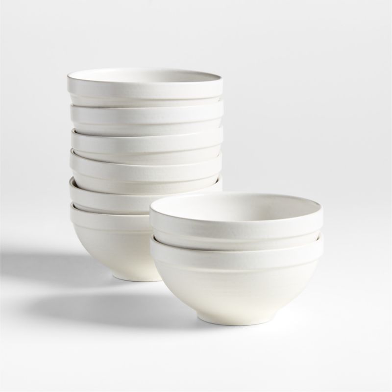 Villa White Stoneware Cereal Bowls, Set of 8 - image 0 of 5