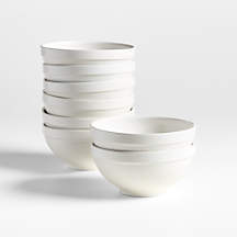 Villa White Stoneware Cereal Bowls, Set of 8 + Reviews | Crate & Barrel