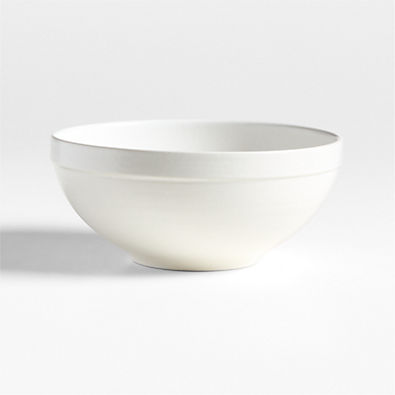 View Villa White Stoneware Meal Bowl with Matte Glaze details