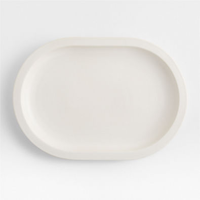 View Villa White Oval Stoneware Platter details